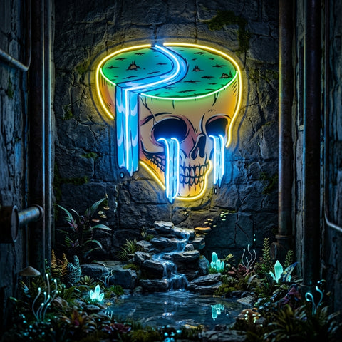 Mountain View Skull LED Neon Sign Light Pop Art