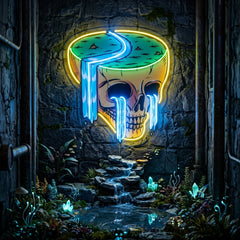 Mountain View Skull LED Neon Sign Light Pop Art