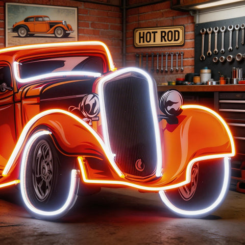Classic Car On Colid Color LED Neon Sign Light Pop Art