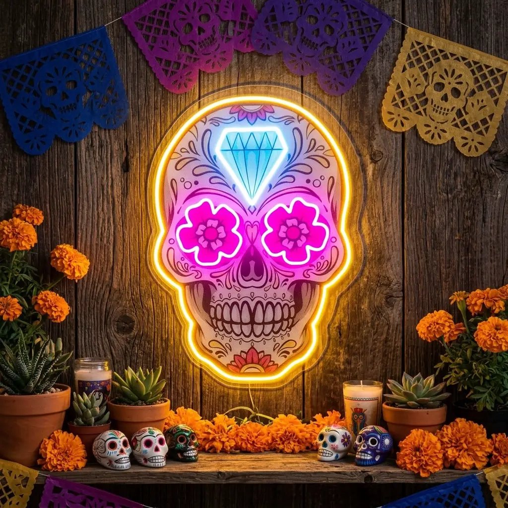 Decor Skull LED Neon Sign Light Pop Art