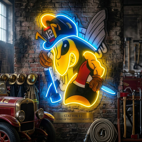 Bee Firefighters LED Neon Sign Light Pop Art