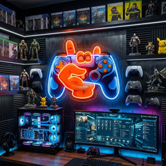 Hand Holding Game LED Neon Sign Light Pop Art