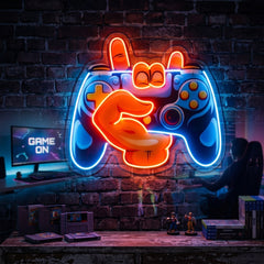 Hand Holding Game LED Neon Sign Light Pop Art
