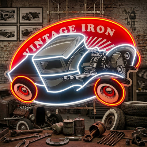 Amazing Black Hotrod Truck LED Neon Sign Light Pop Art