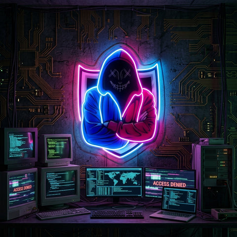 Hacker Mascot LED Neon Sign Light Pop Art