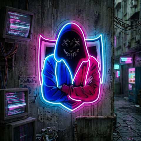 Hacker Mascot LED Neon Sign Light Pop Art