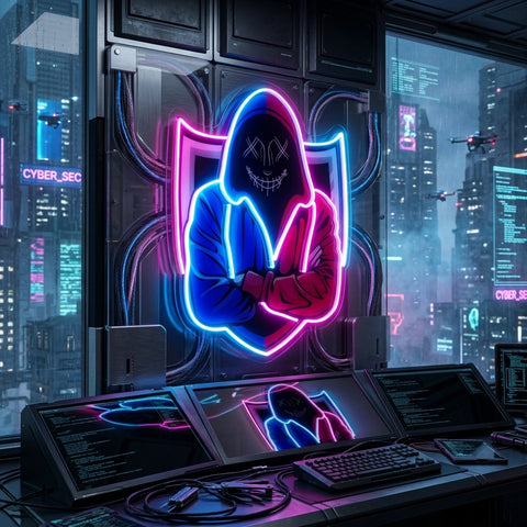 Hacker Mascot LED Neon Sign Light Pop Art