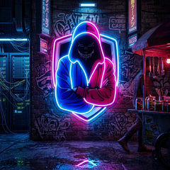 Hacker Mascot LED Neon Sign Light Pop Art