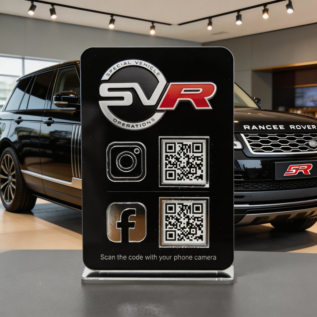 Custom Double QR Code Vertical Rectangle Stand Layout B
