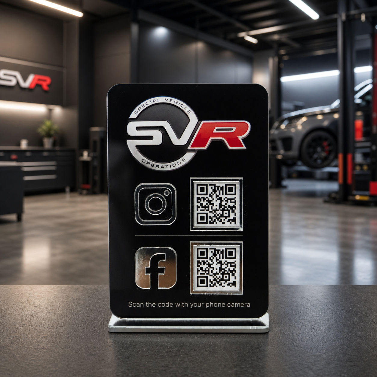 Custom Double QR Code Vertical Rectangle Stand Layout B