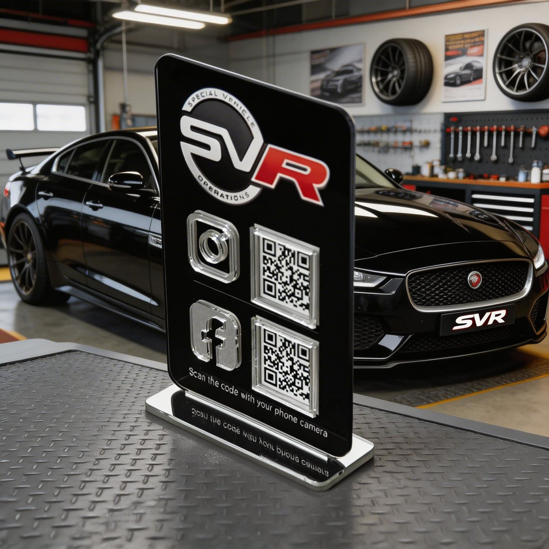 Custom Double QR Code Vertical Rectangle Stand Layout B