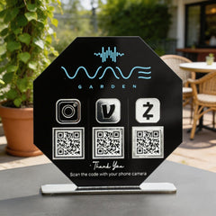 Custom Triple QR Code Octagon Stand