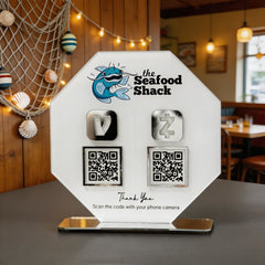 Custom Double QR Code Octagon Stand Layout A