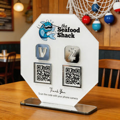Custom Multi QR Code Octagon Stand