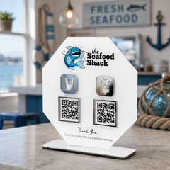 Custom Multi QR Code Octagon Stand