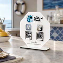 Custom Double QR Code Octagon Stand Layout A