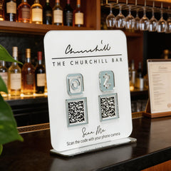 Custom Double QR Code Square Stand Layout B