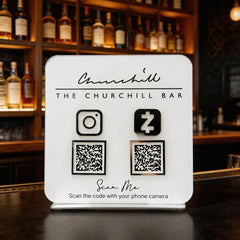 Custom Double QR Code Square Stand Layout B