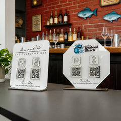 Custom Double QR Code Square Stand Layout B