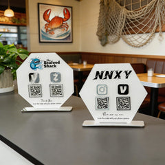 Custom Double QR Code Octagon Stand Layout B