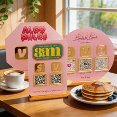 Custom Double QR Code Vertical Rectangle Stand Layout A