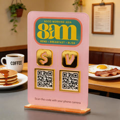 Custom Double QR Code Vertical Rectangle Stand Layout A