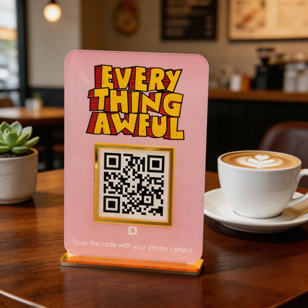 Custom Single QR Code Vertical Rectangle Stand