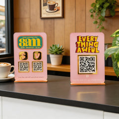 Custom Double QR Code Vertical Rectangle Stand Layout A