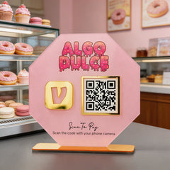 Custom Single QR Code Octagon Stand