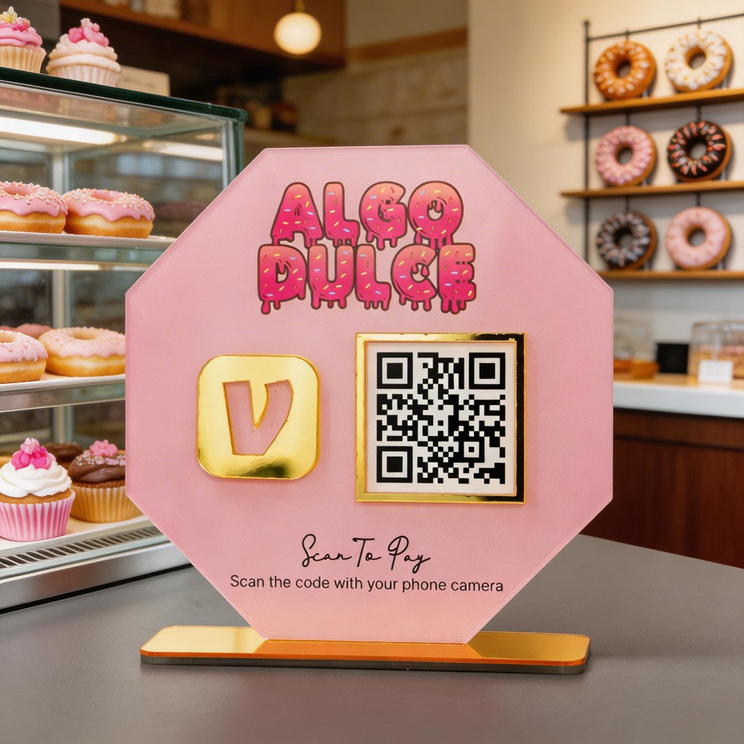 Custom Single QR Code Octagon Stand