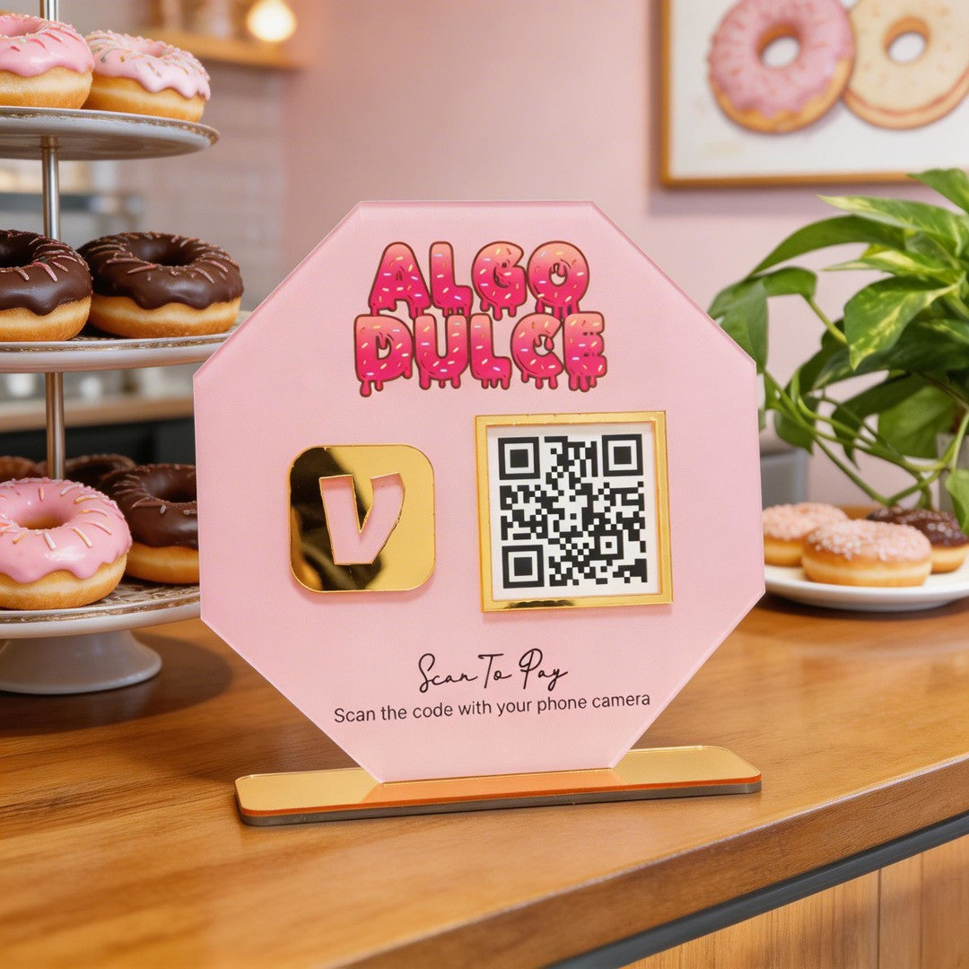 Custom Multi QR Code Octagon Stand