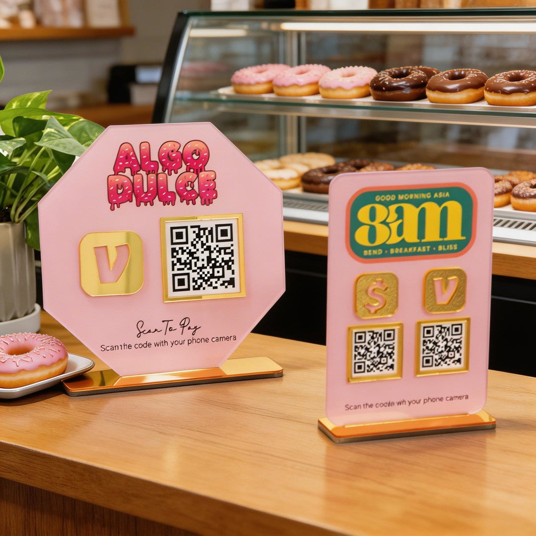 Custom Single QR Code Octagon Stand