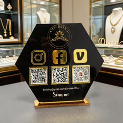 Custom Multi QR Code Hexagon Stand