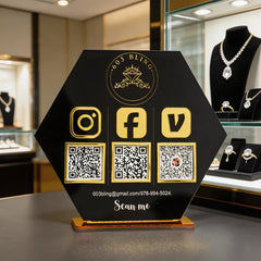 Custom Multi QR Code Hexagon Stand
