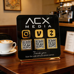 Custom Triple QR Code Square Stand