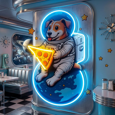 Astrodog Pizza LED Neon Sign Light Pop Art