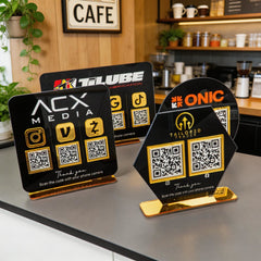 Custom Triple QR Code Square Stand