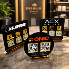Custom Double QR Code Circle Stand Layout B