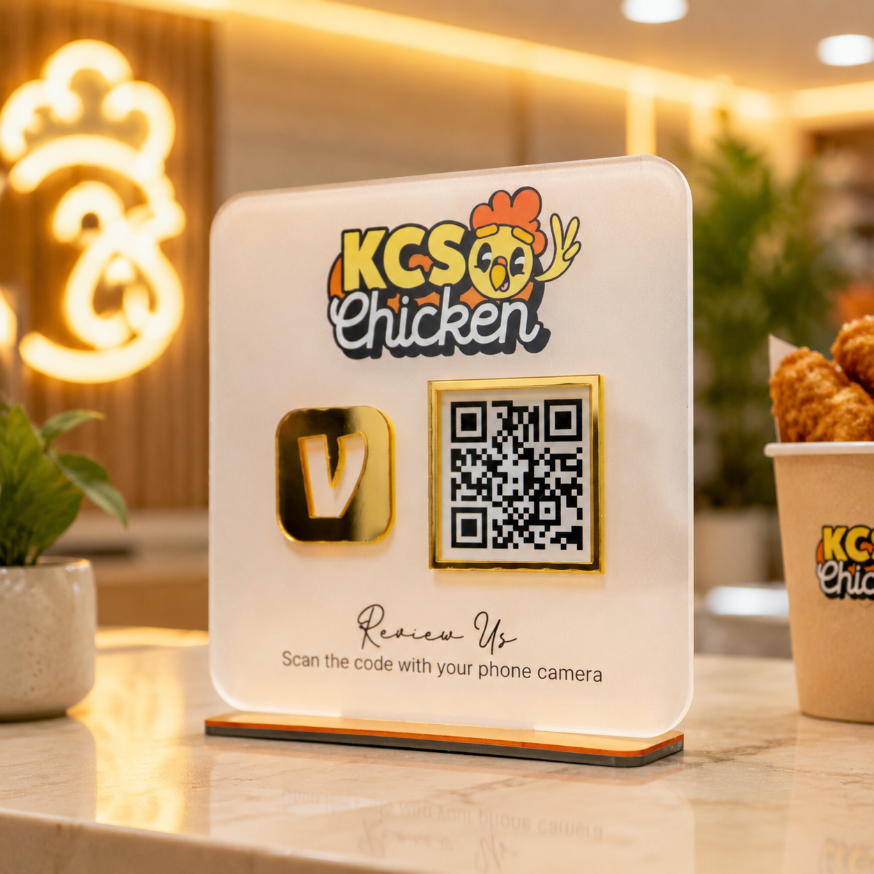 Custom Single QR Code Square Stand