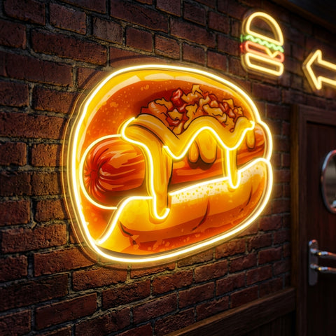 Chili Cheese Dog LED Neon Sign Light Pop Art