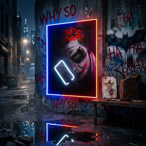Joker Card Game Collapse Art LED Neon Sign Light Pop Art