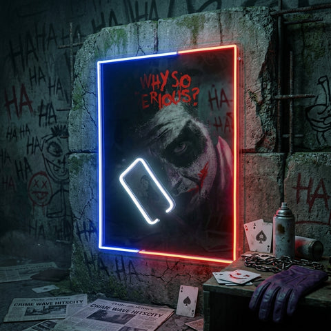 Joker Card Game Collapse Art LED Neon Sign Light Pop Art