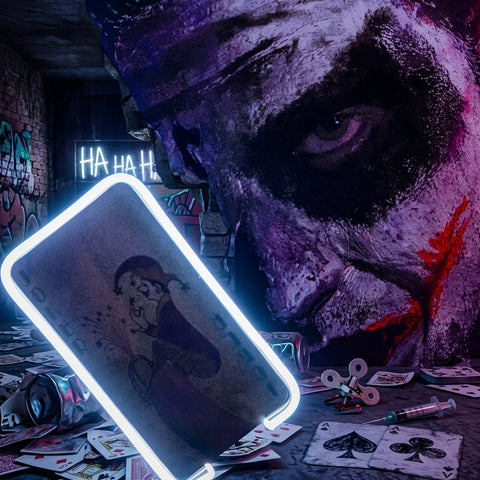 Joker Card Game Collapse Art LED Neon Sign Light Pop Art