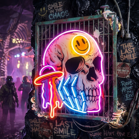UFO Skull Vibe LED Neon Sign Light Pop Art