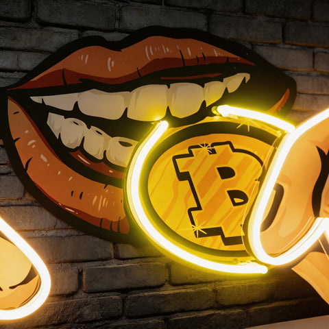 Burn Money With Bitcoin LED Neon Sign Light Pop Art