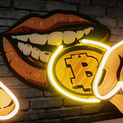 Burn Money With Bitcoin LED Neon Sign Light Pop Art