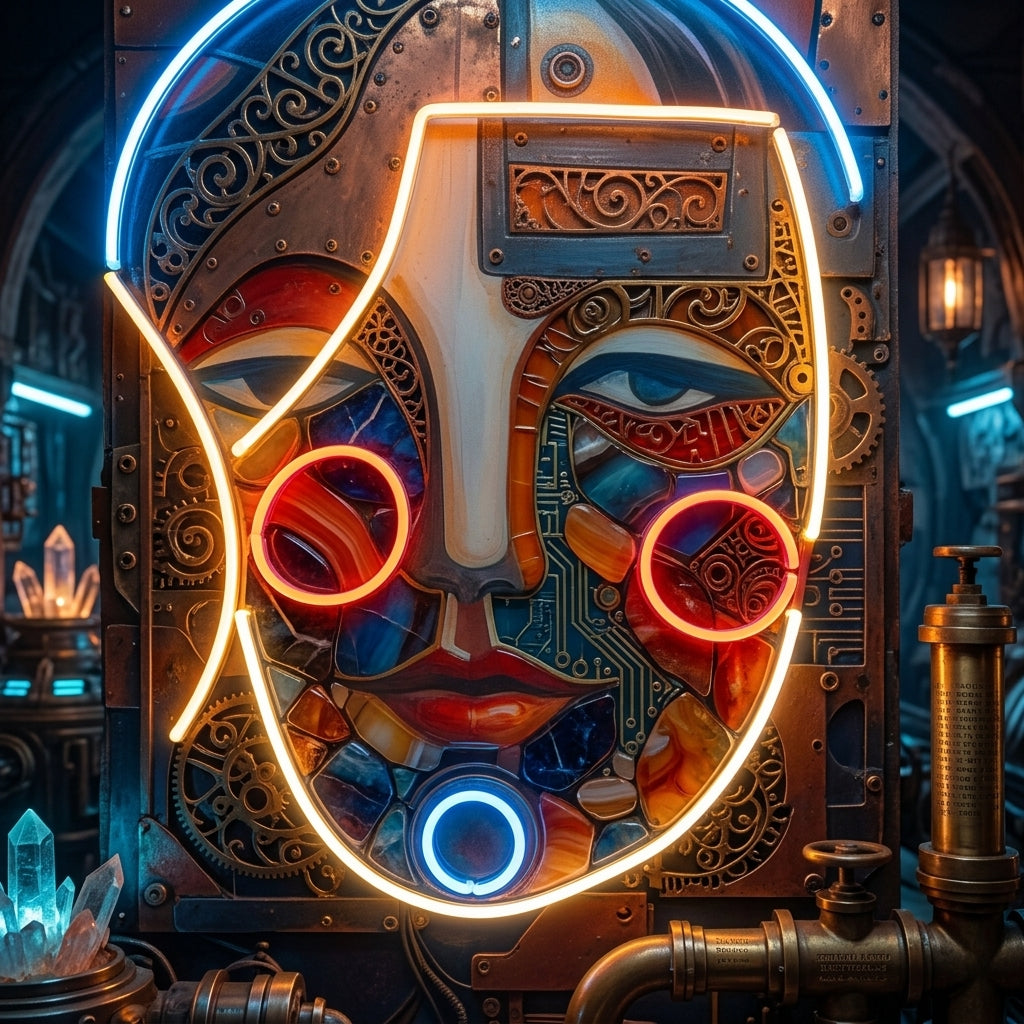 Peaceful Girl Portrait Abstract Art LED Neon Sign Light Pop Art