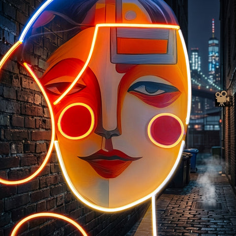 Peaceful Girl Portrait Abstract Art LED Neon Sign Light Pop Art