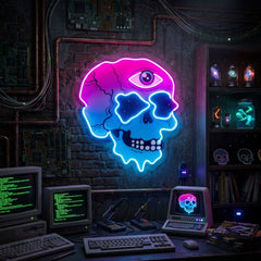 Psychedelic Trippy Skull LED Neon Sign Light Pop Art