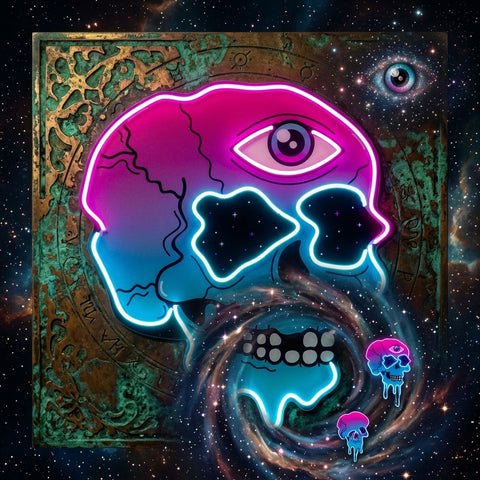 Psychedelic Trippy Skull LED Neon Sign Light Pop Art